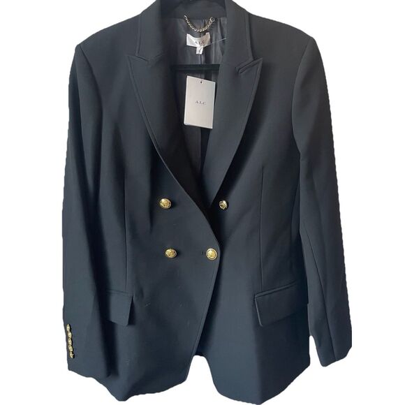 NWT'S A.L.C Sedgwick II Double Breasted Blazer in Black Gold Button Jacket 14 - Picture 6 of 10